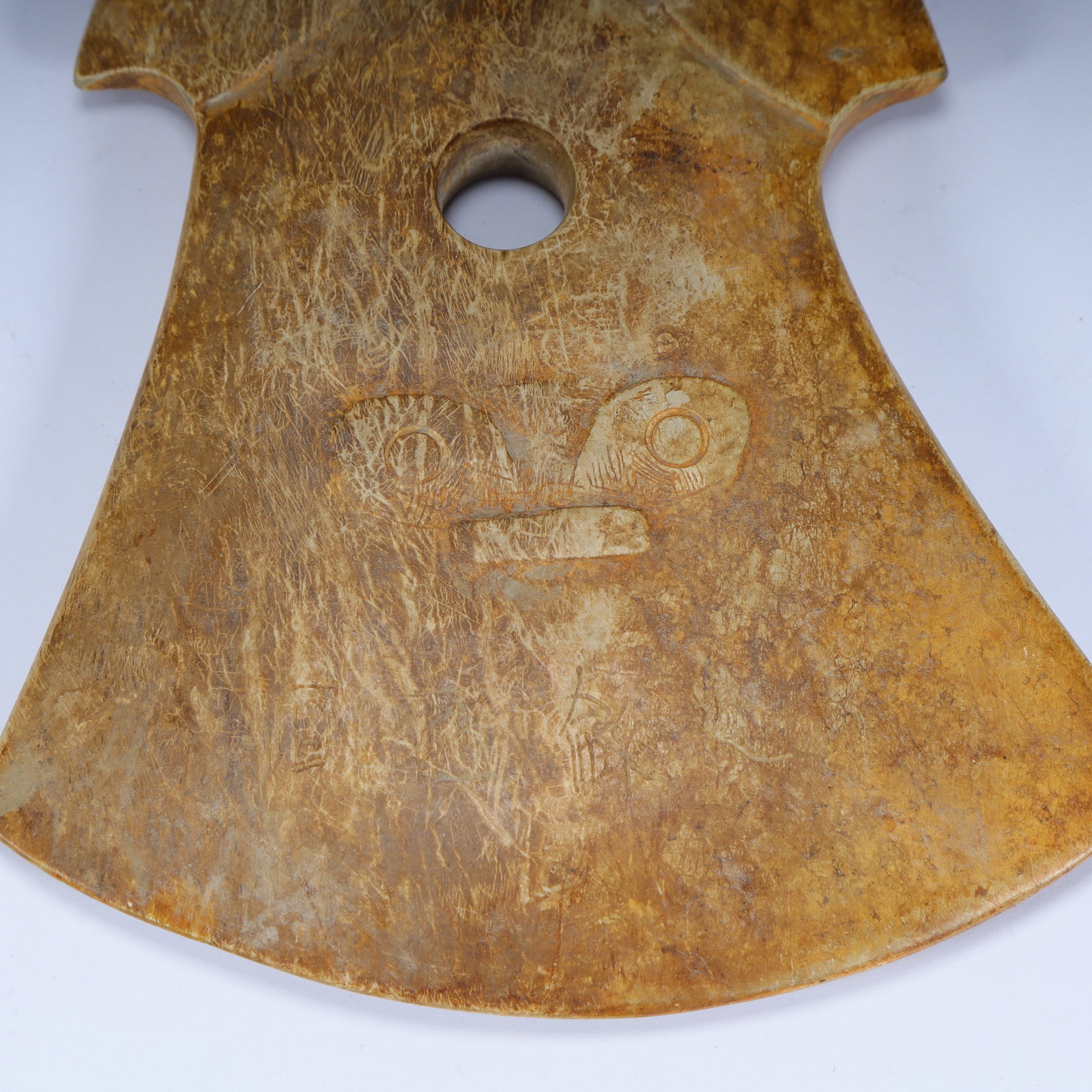 A beautiful eagle head pattern jade axe - 3