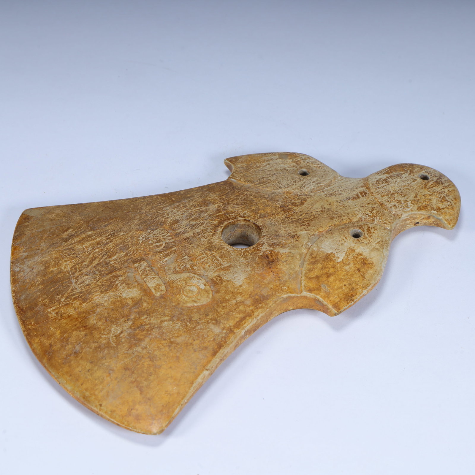 A beautiful eagle head pattern jade axe - 4