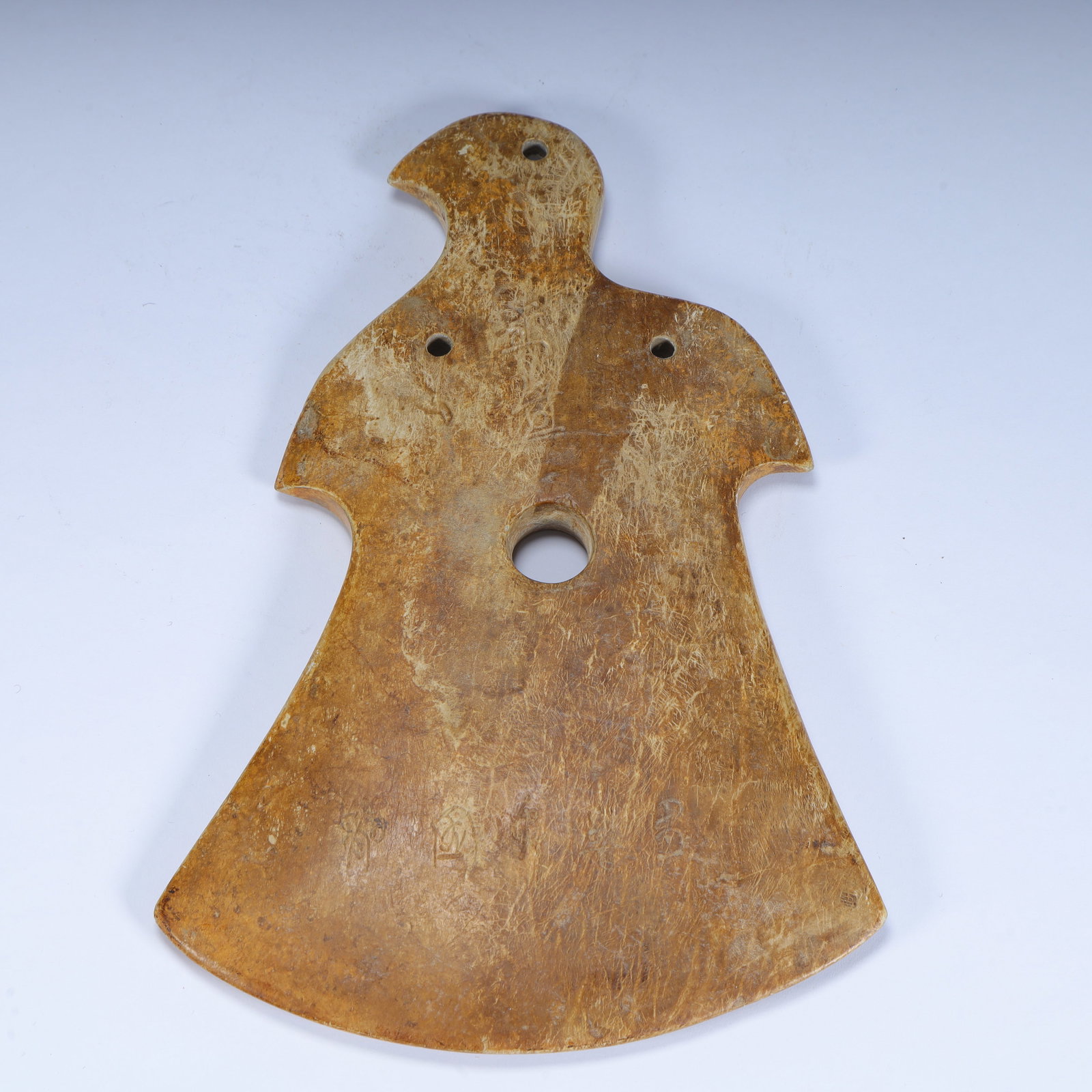 A beautiful eagle head pattern jade axe - 5