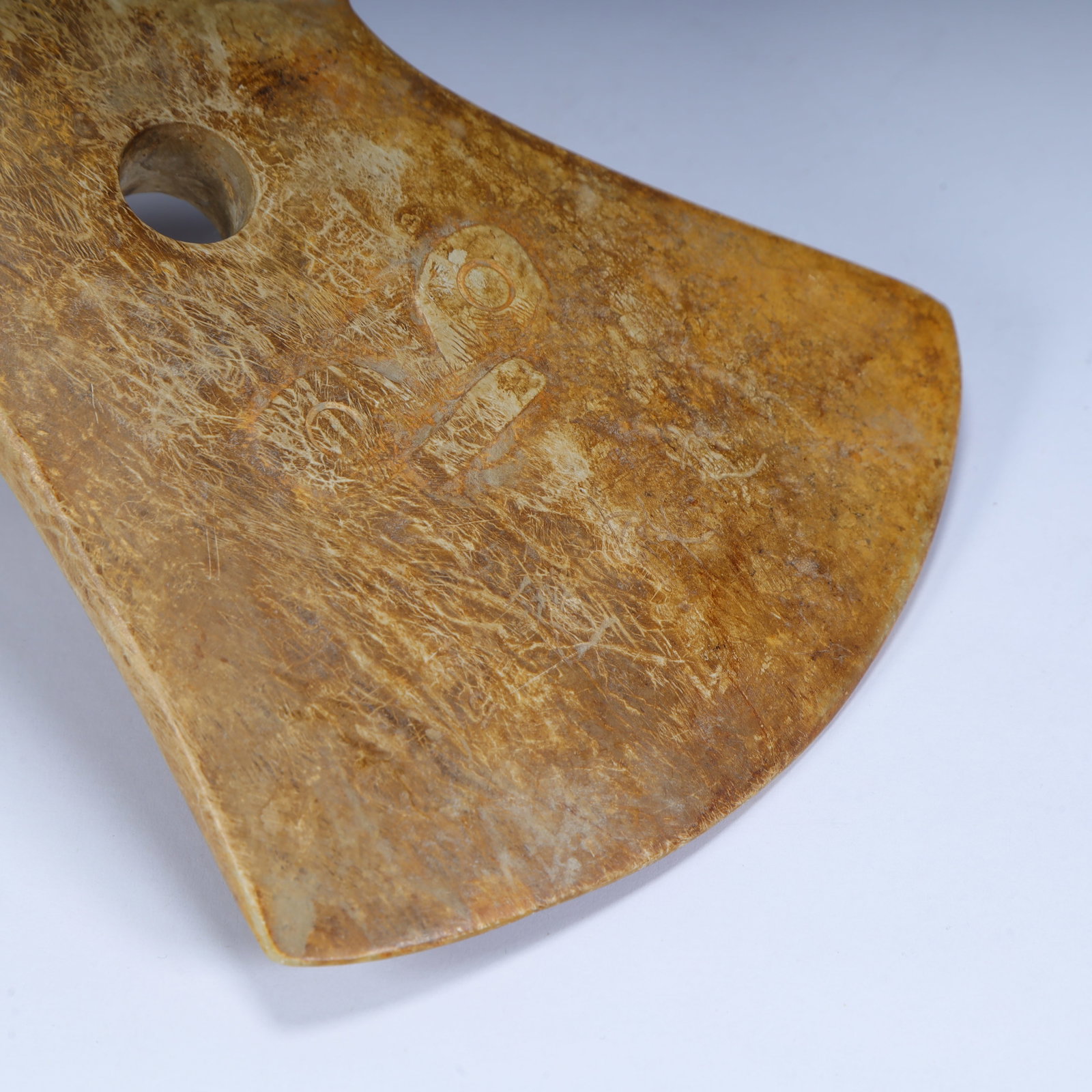 A beautiful eagle head pattern jade axe - 8