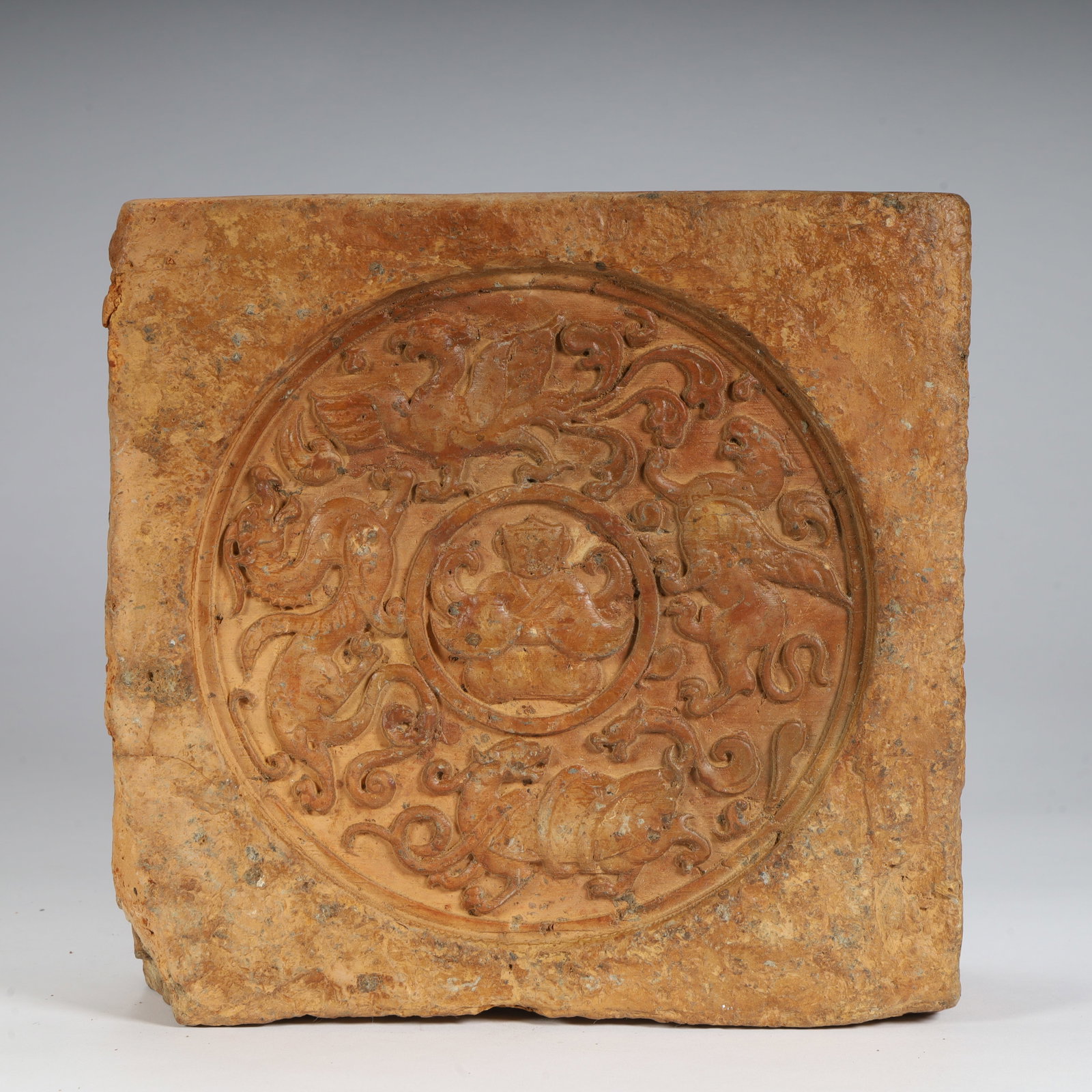 A dragon pattern portrait brick of the Han Dynasty (1 of 8)