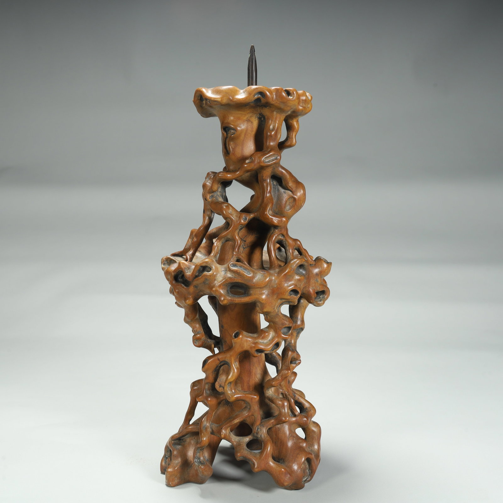 A boxwood candlestick from the Qing Dynasty (1 of 13)