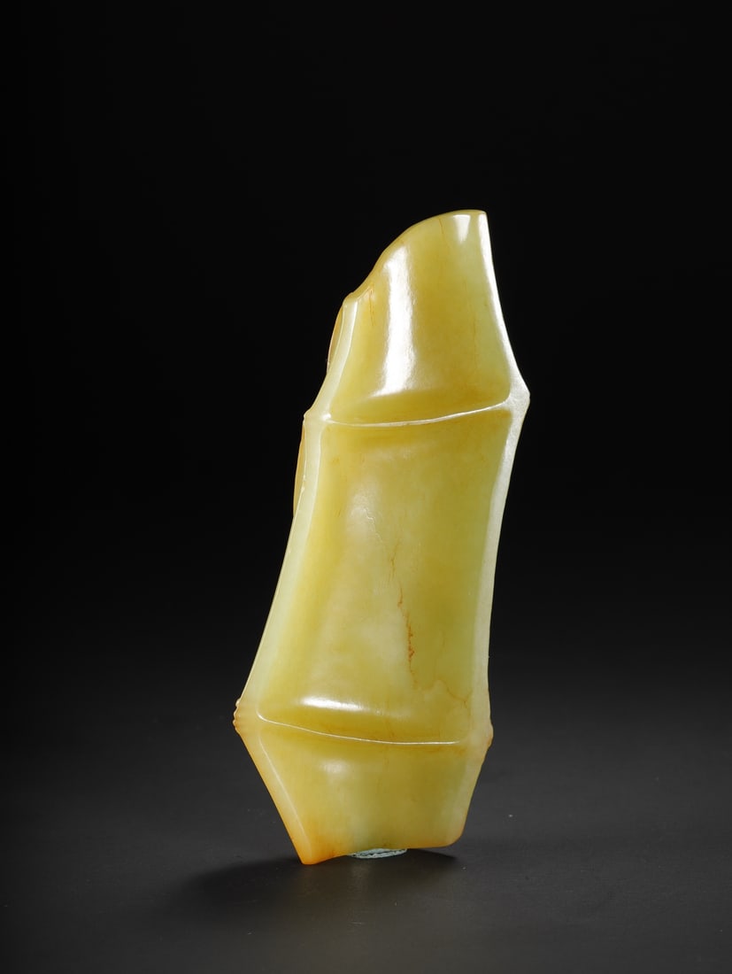 A fine Hetian topaz bamboo pattern armrest - 2