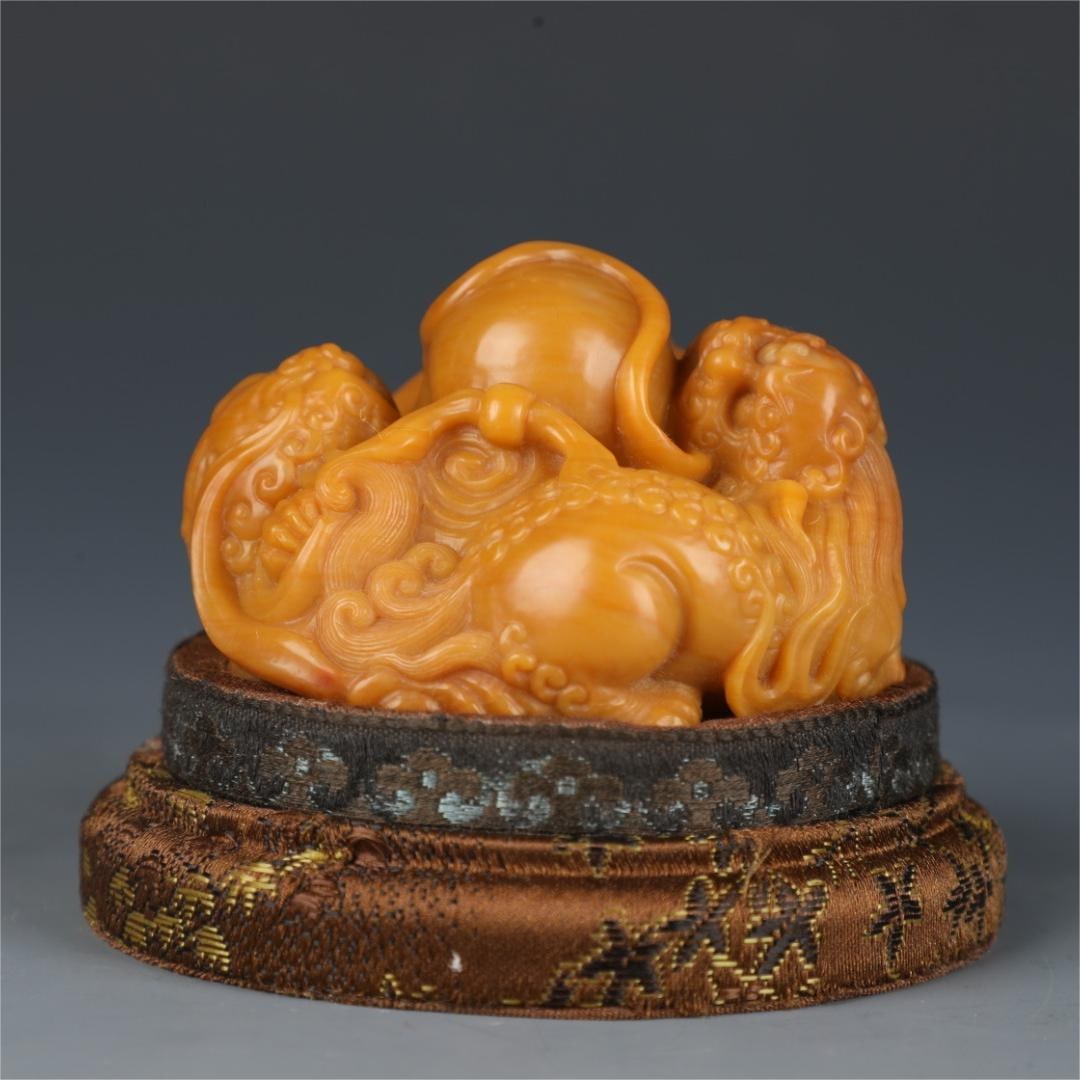 A piece of Shoushan Tian Huangshi of the Qing Dynasty is a treasure of everything: The Qing Dynasty's Shoushan Tianhuangshi Everything is a treasure grain Size:H:4cm W:6.5cm W:0.213kg (The Dimensions Of All Batches Are Manually Measured.If You Need More Detailed Information, Please 