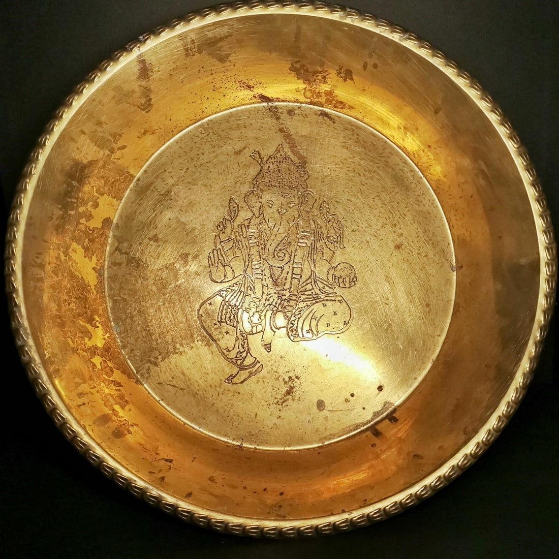 A beautiful elephant god plate Buddha offering plate (1 of 7)