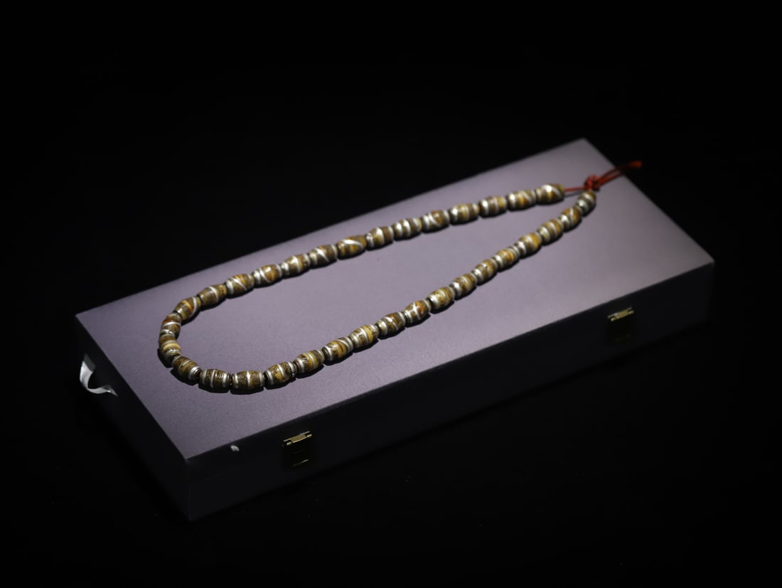 A beautiful old Gabala bag silver bead string - 2