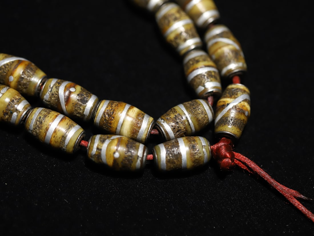 A beautiful old Gabala bag silver bead string - 6