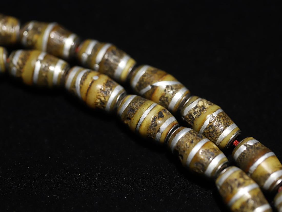 A beautiful old Gabala bag silver bead string - 7