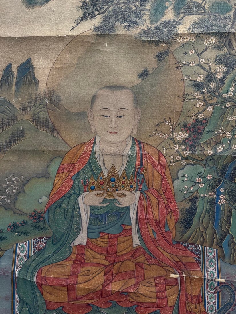 An anonymous Buddha silk scroll - 11