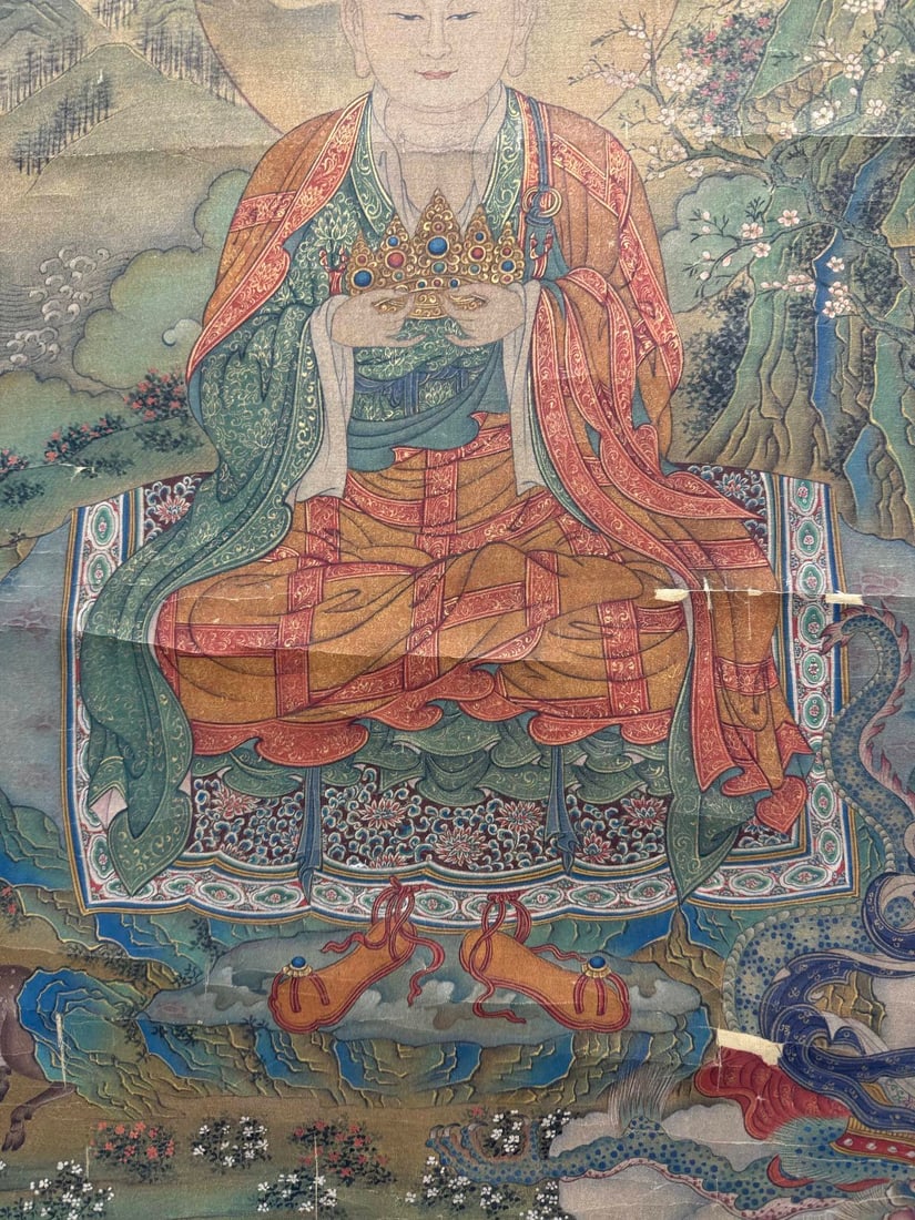 An anonymous Buddha silk scroll - 12