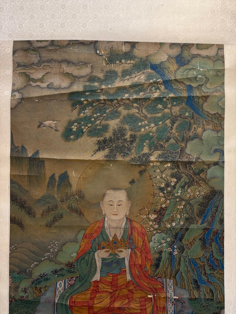 An anonymous Buddha silk scroll - 3