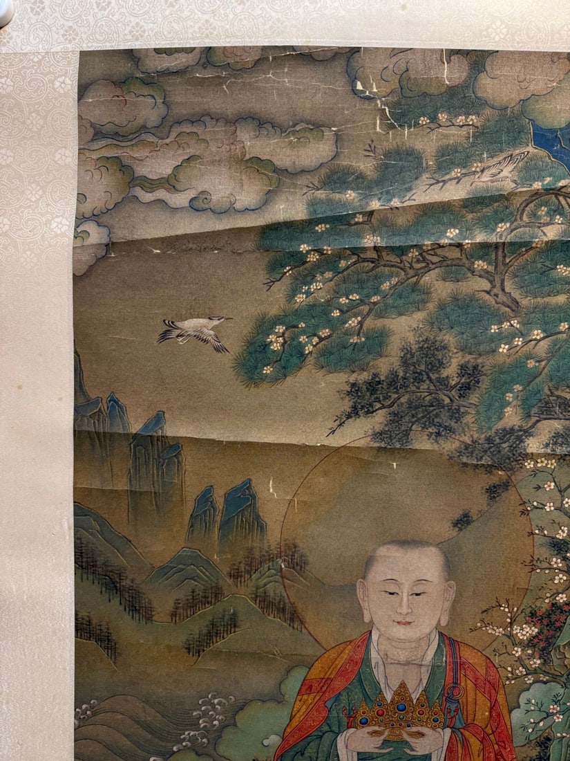 An anonymous Buddha silk scroll - 5