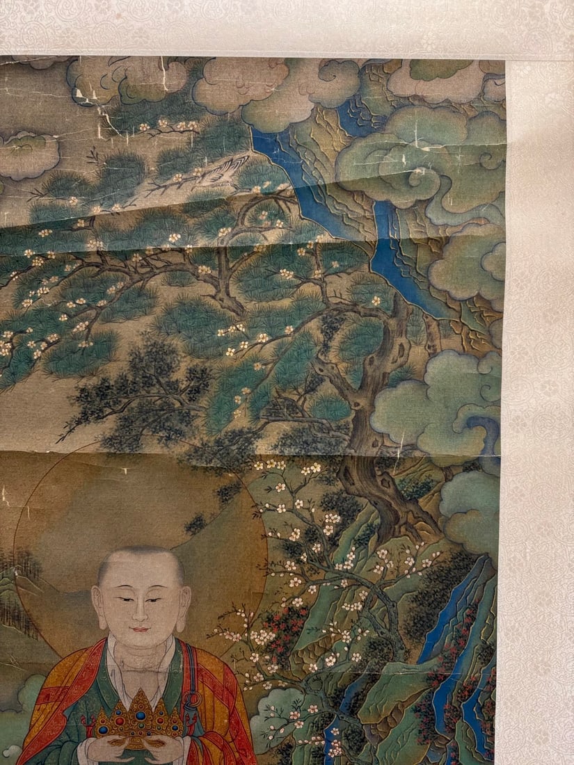 An anonymous Buddha silk scroll - 6