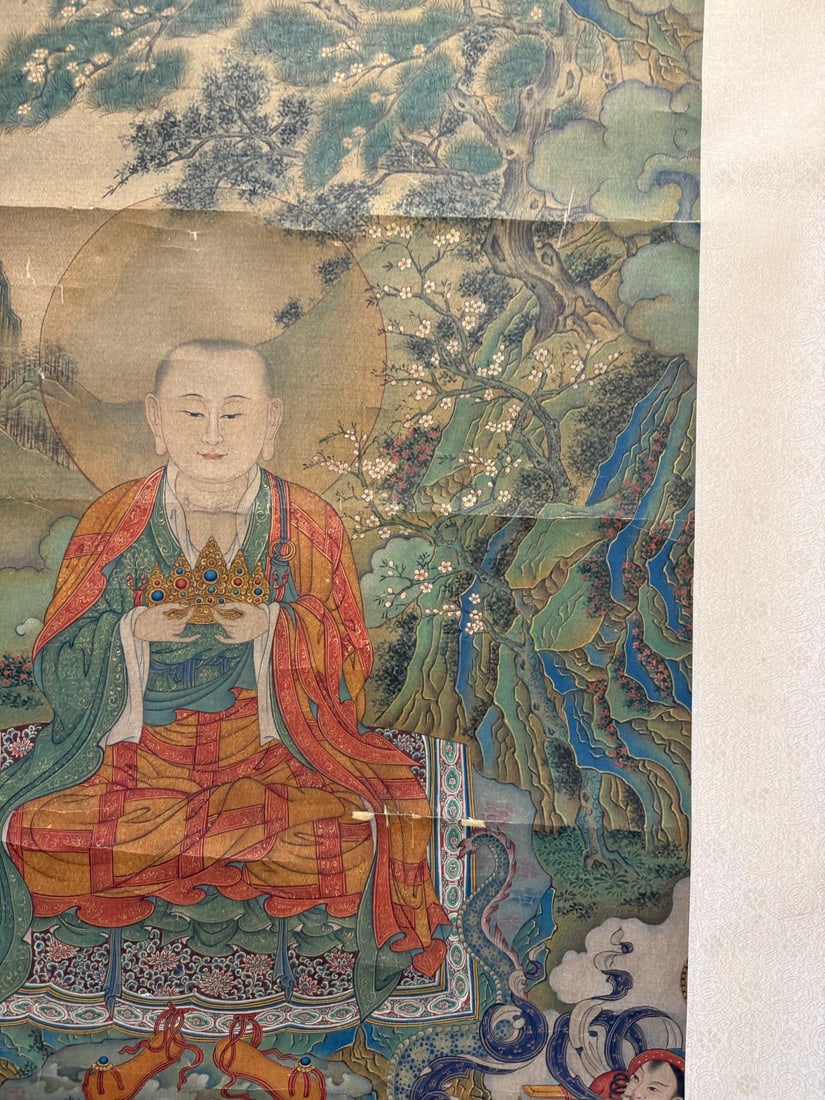 An anonymous Buddha silk scroll - 7