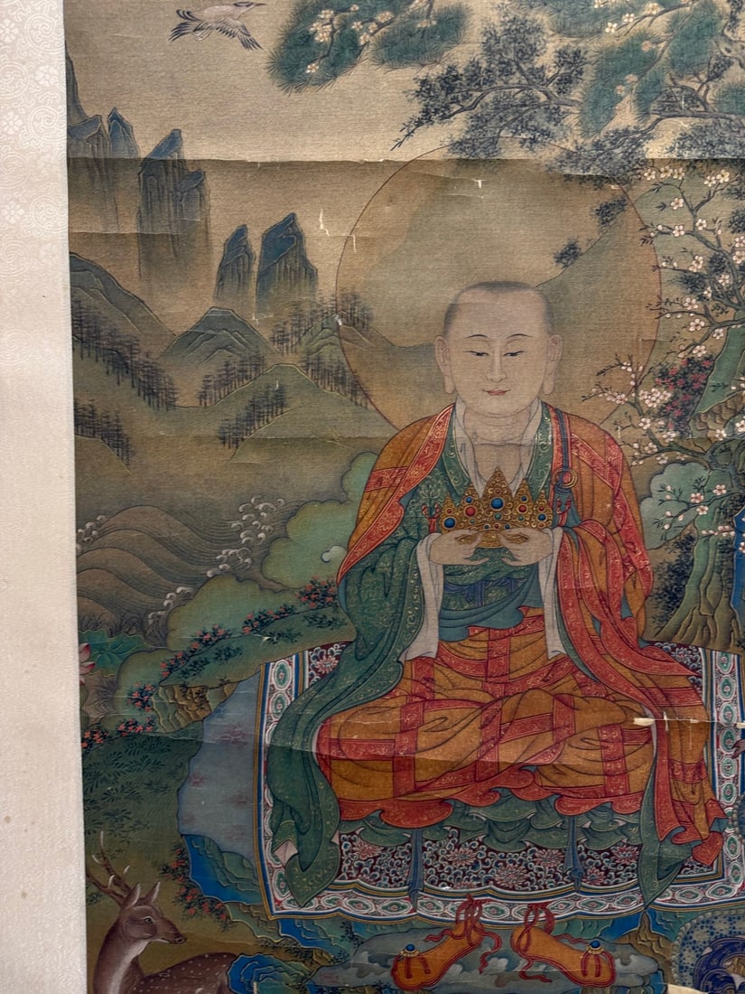 An anonymous Buddha silk scroll - 8