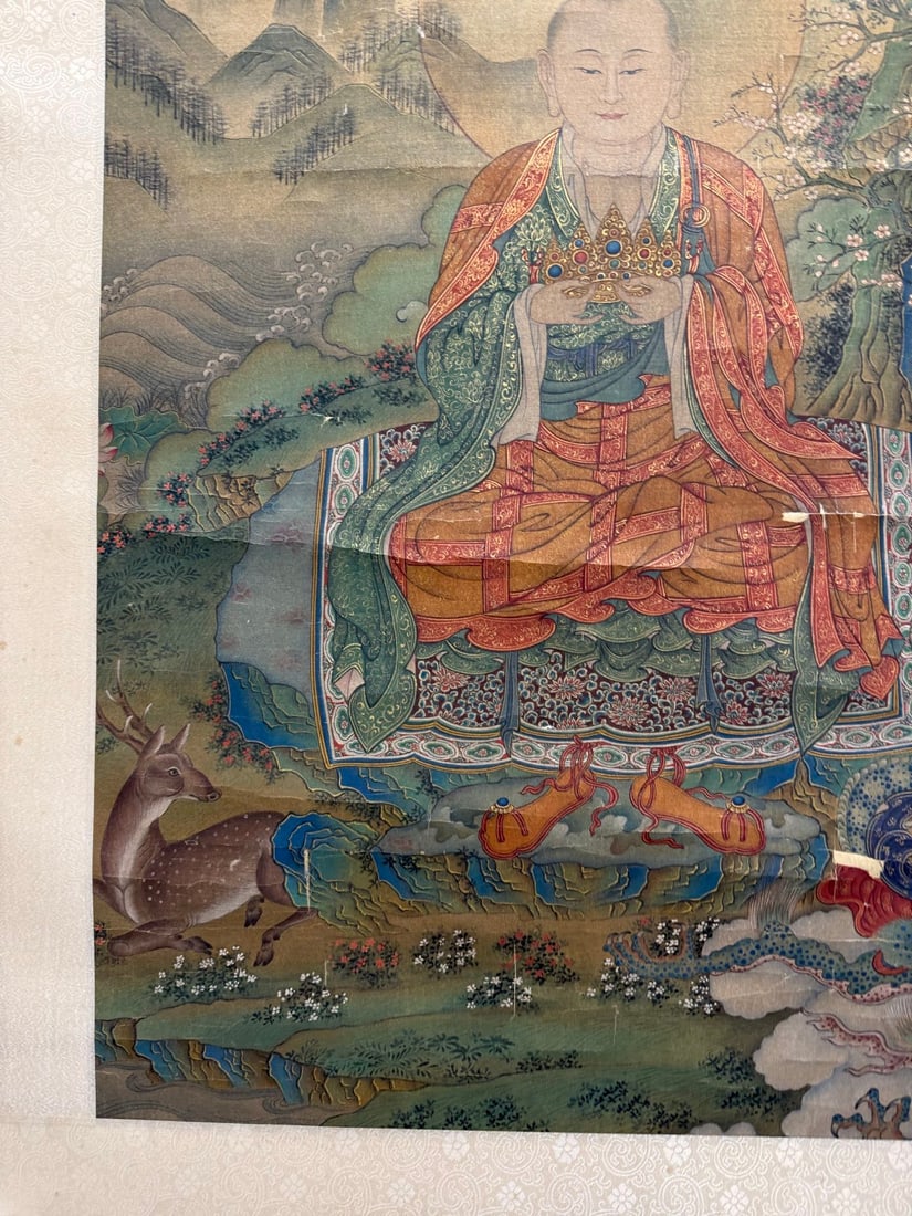An anonymous Buddha silk scroll - 9