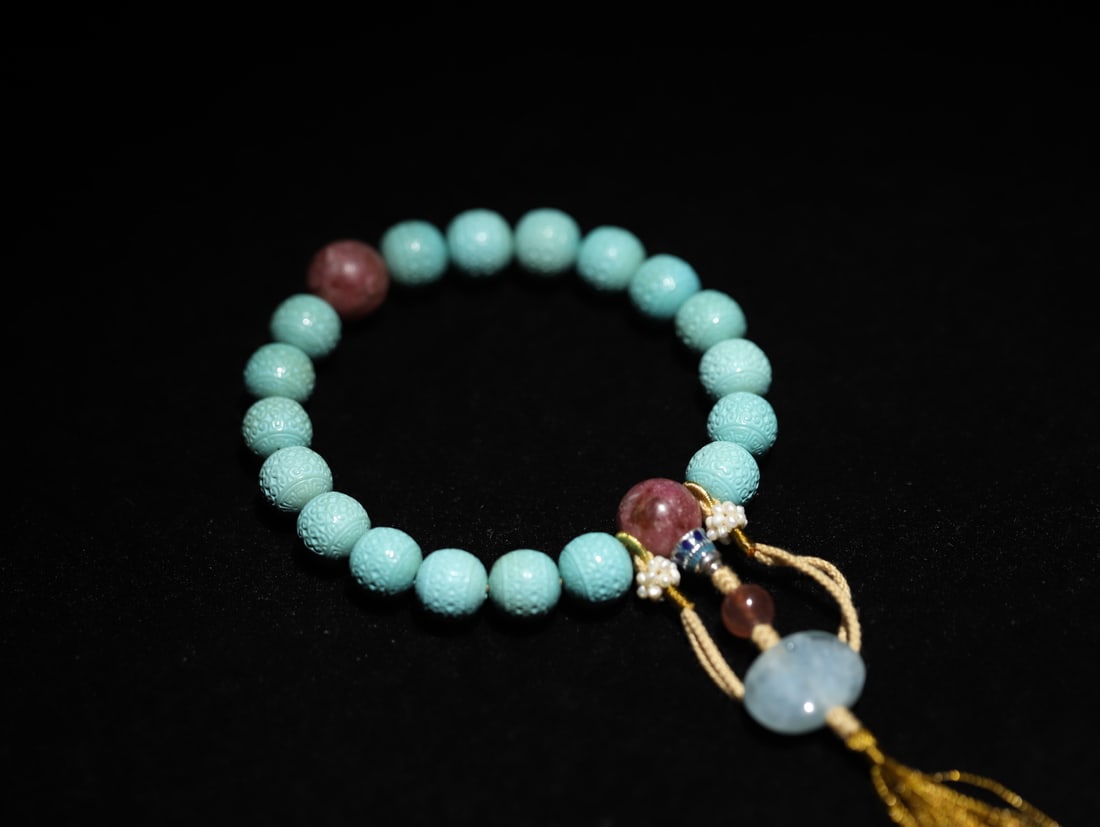 A fine turquoise with ruby handheld - 4