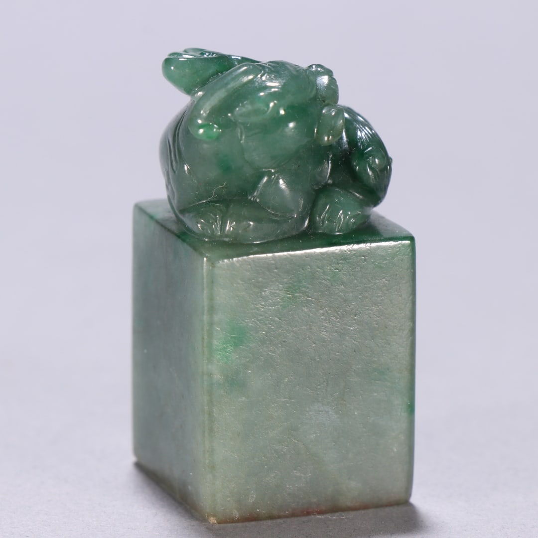 A fine jade beast button seal - 7