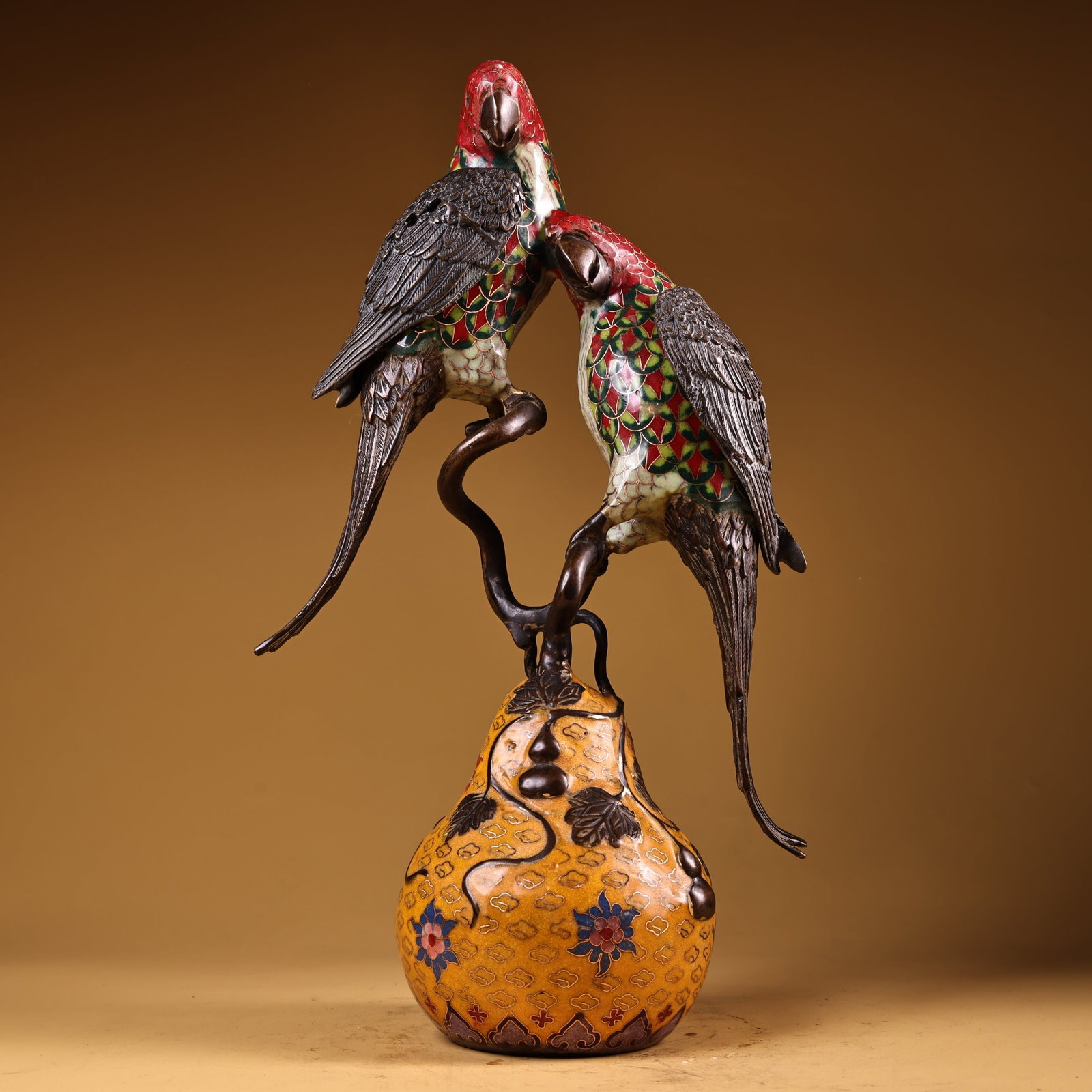 A fine pure copper full copper tire cloisonn é enamel color cloisonn é Fulu double full gourd (1 of 9)