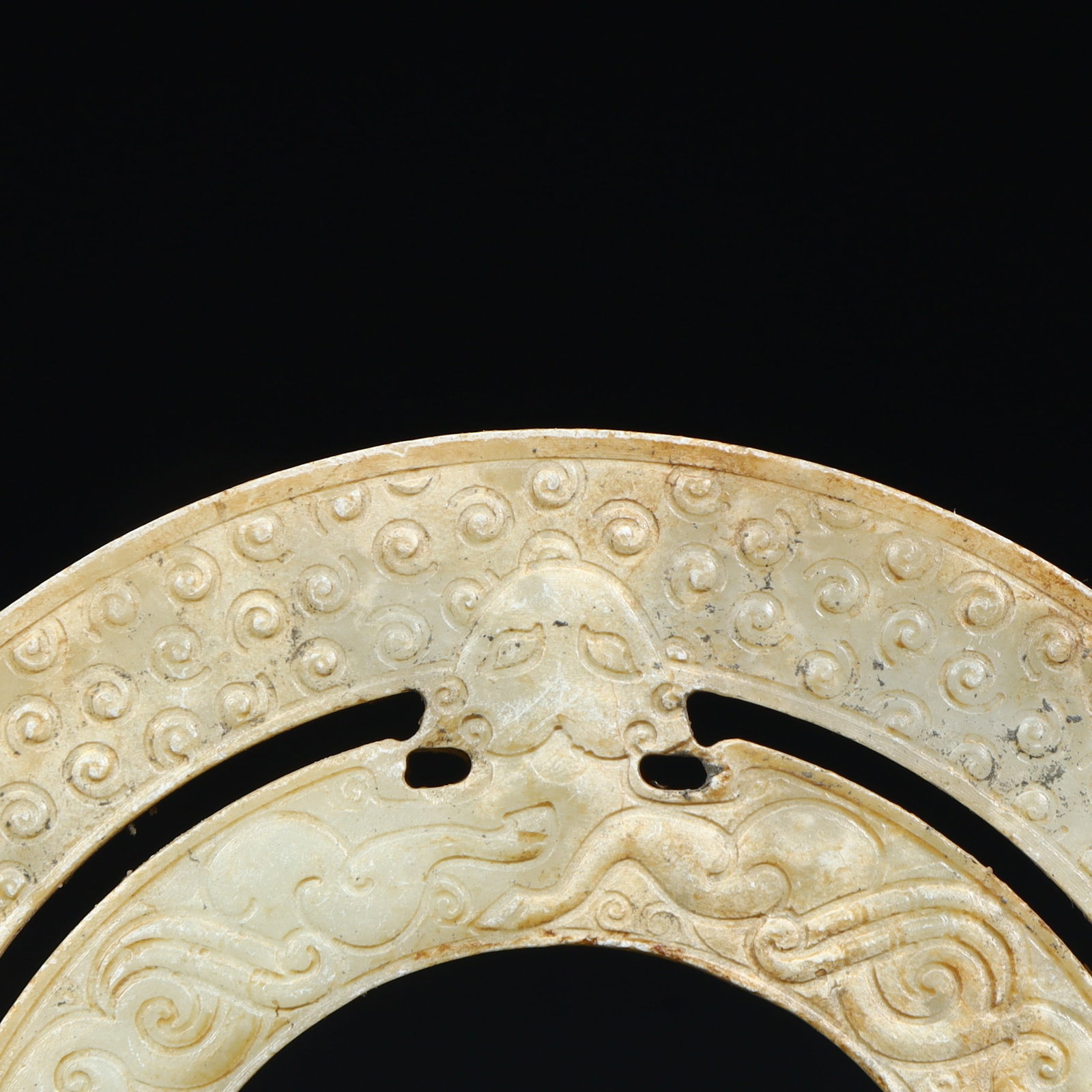 A beautiful ancient jade valley pattern double-ring jade - 2