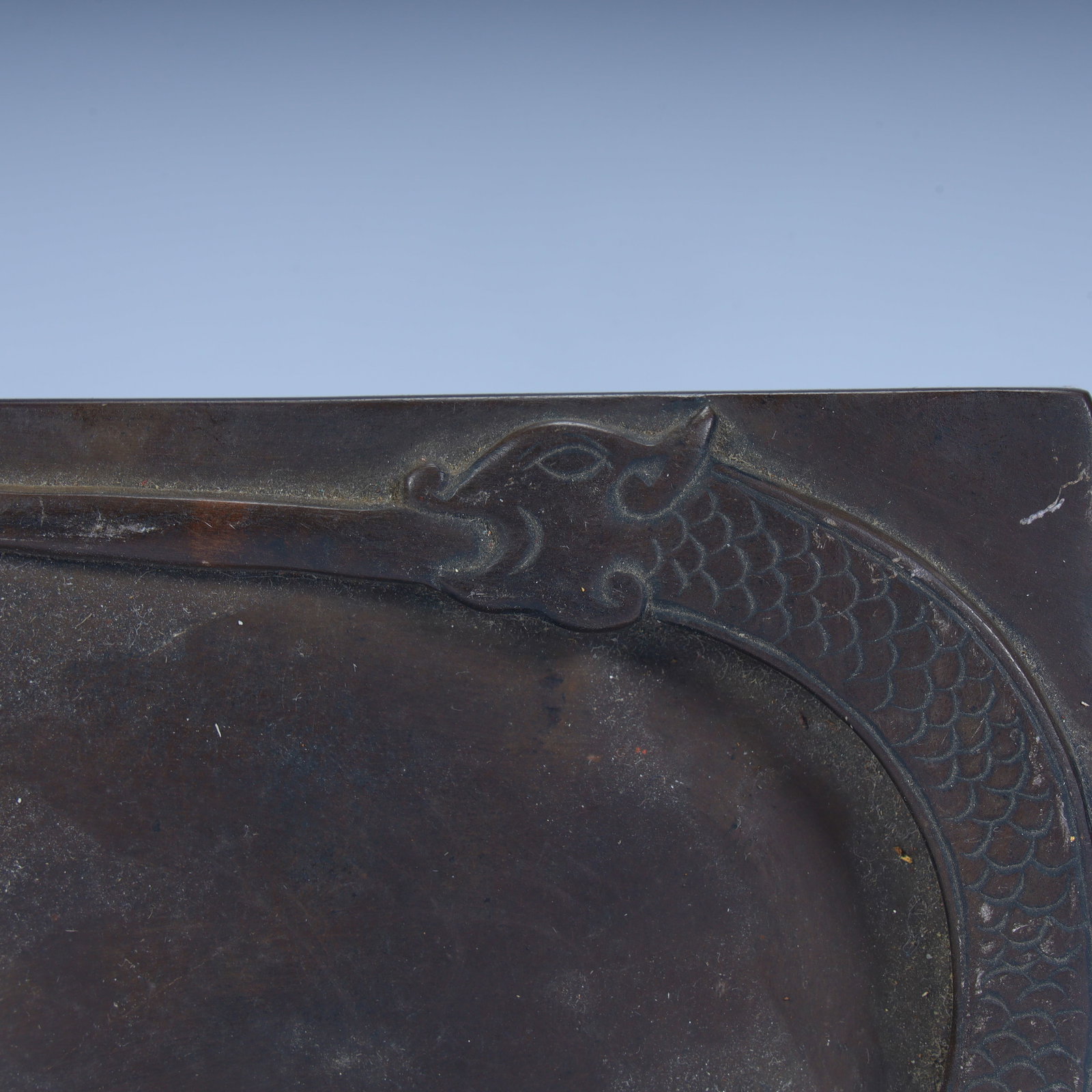 A rectangular inkstone with a dragon pattern in the Qing Dynasty - 6
