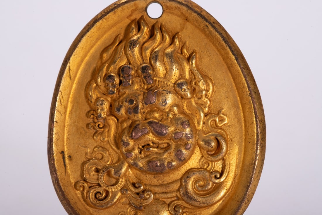 A fine copper-gilt plaque - 3