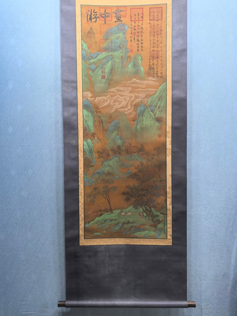 A beautiful Li Xiongcai paper landscape vertical axis (1 of 9)