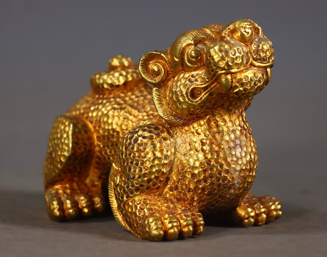 A fine copper gilt beast - 2