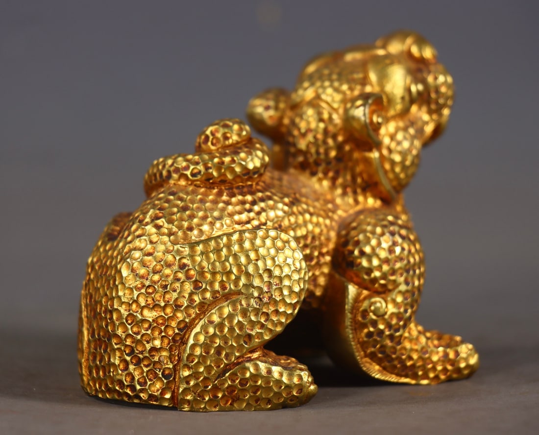 A fine copper gilt beast - 5