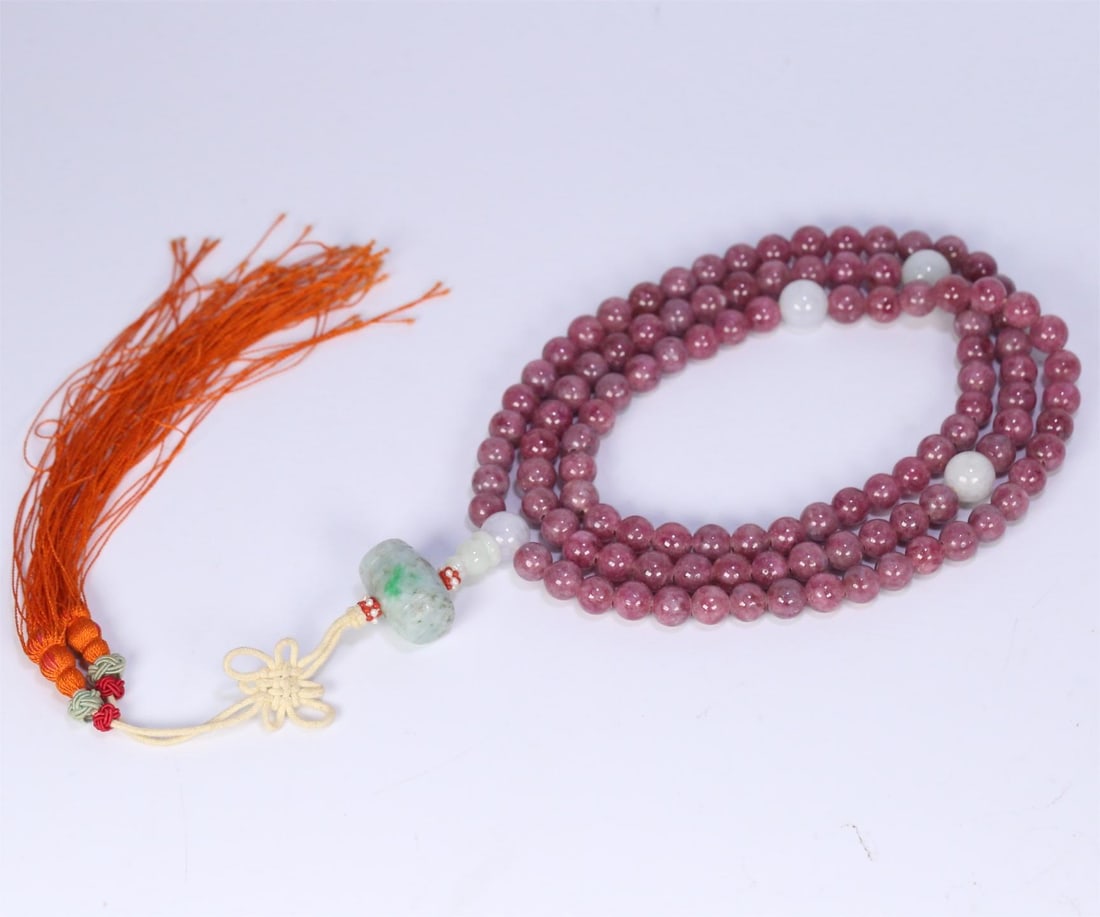 A piece of exquisite rubellite one hundred and eight Buddha beads: Exquisite rubellite one hundred and eight Buddha beads Size:1.0cm W:0.159kg (The Dimensions Of All Batches Are Manually Measured.If You Need More Detailed Information, Please Contact Our Customer Serv