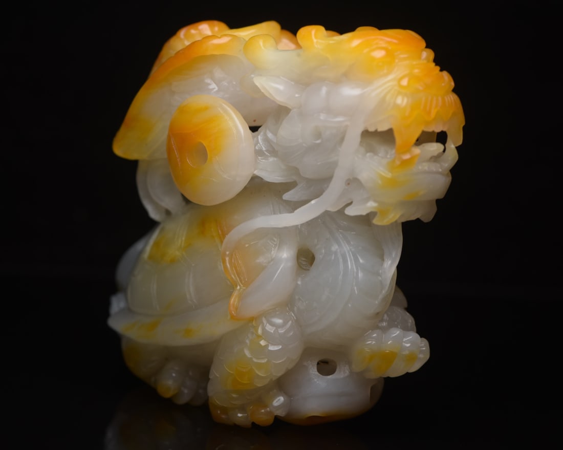 A beautiful Hetian jade dragon turtle - 3