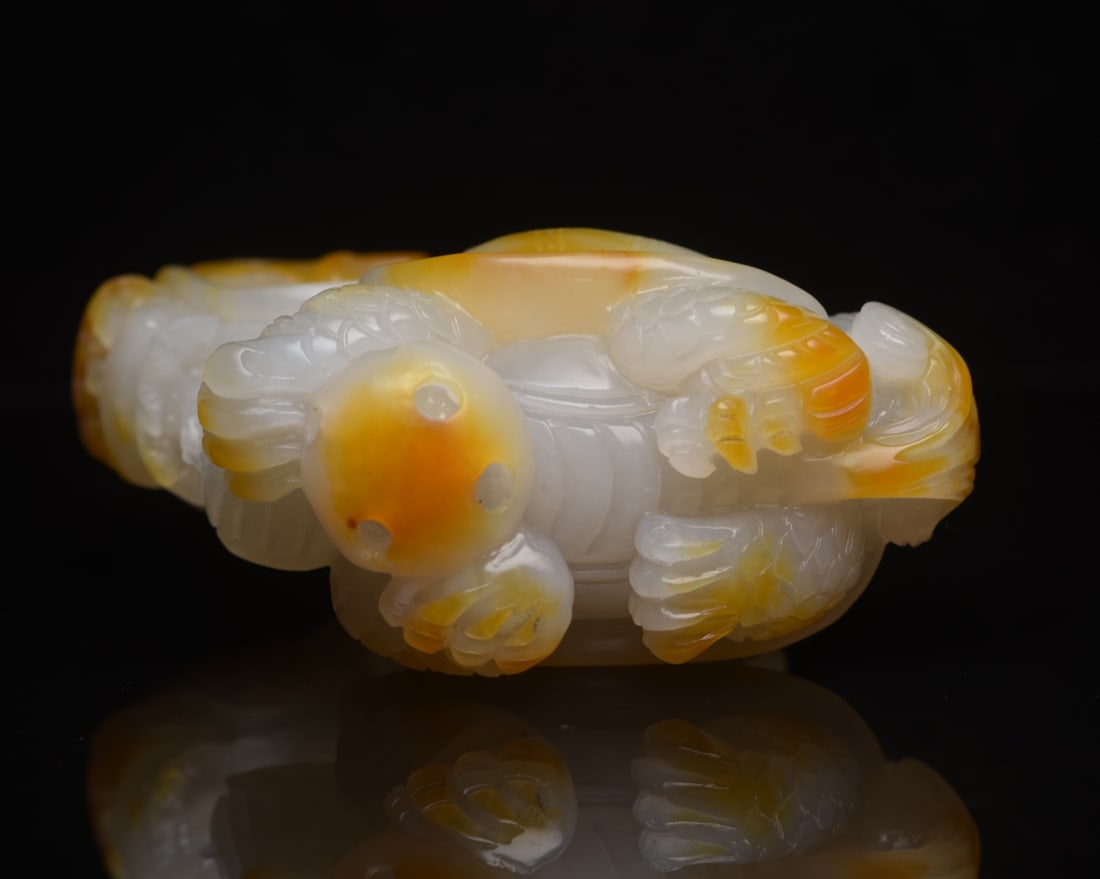 A beautiful Hetian jade dragon turtle - 7