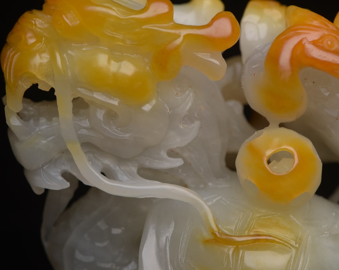 A beautiful Hetian jade dragon turtle - 8