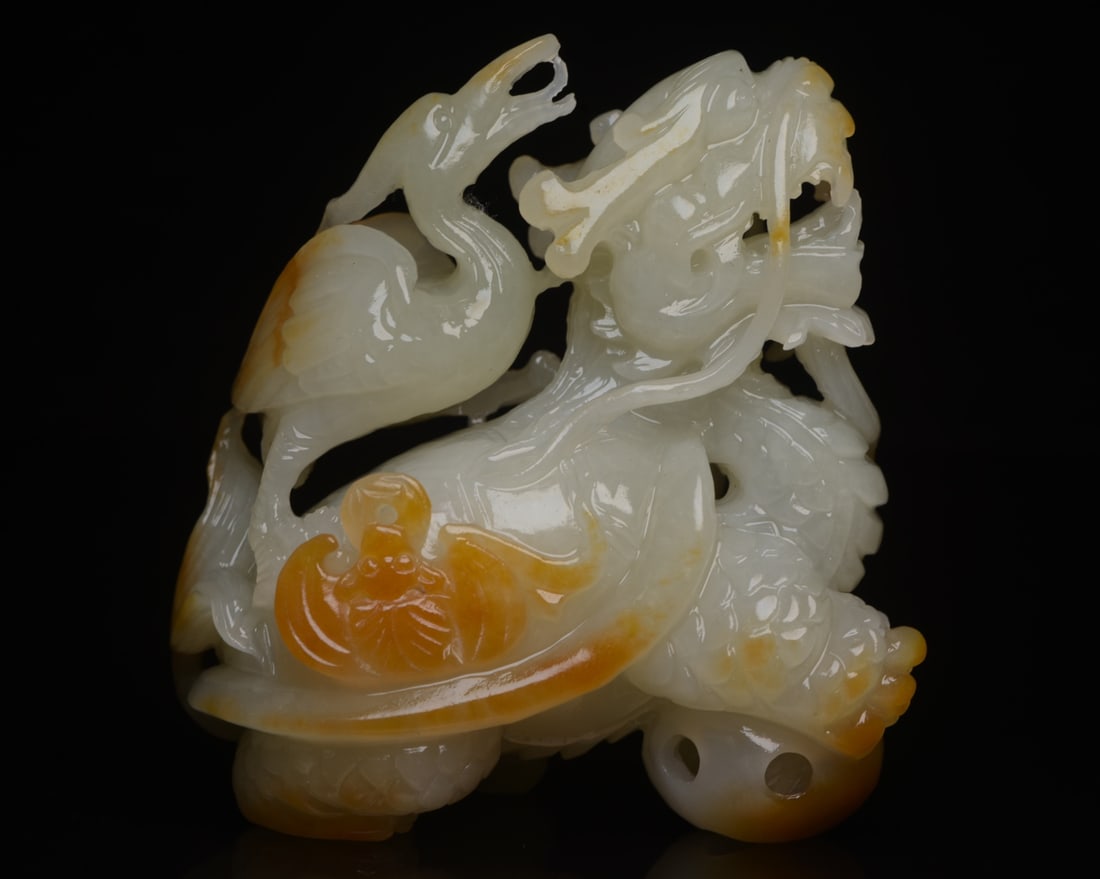 A beautiful Hetian jade dragon turtle - 2