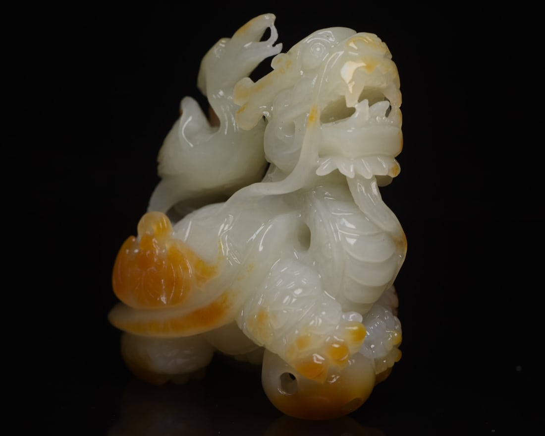 A beautiful Hetian jade dragon turtle - 3