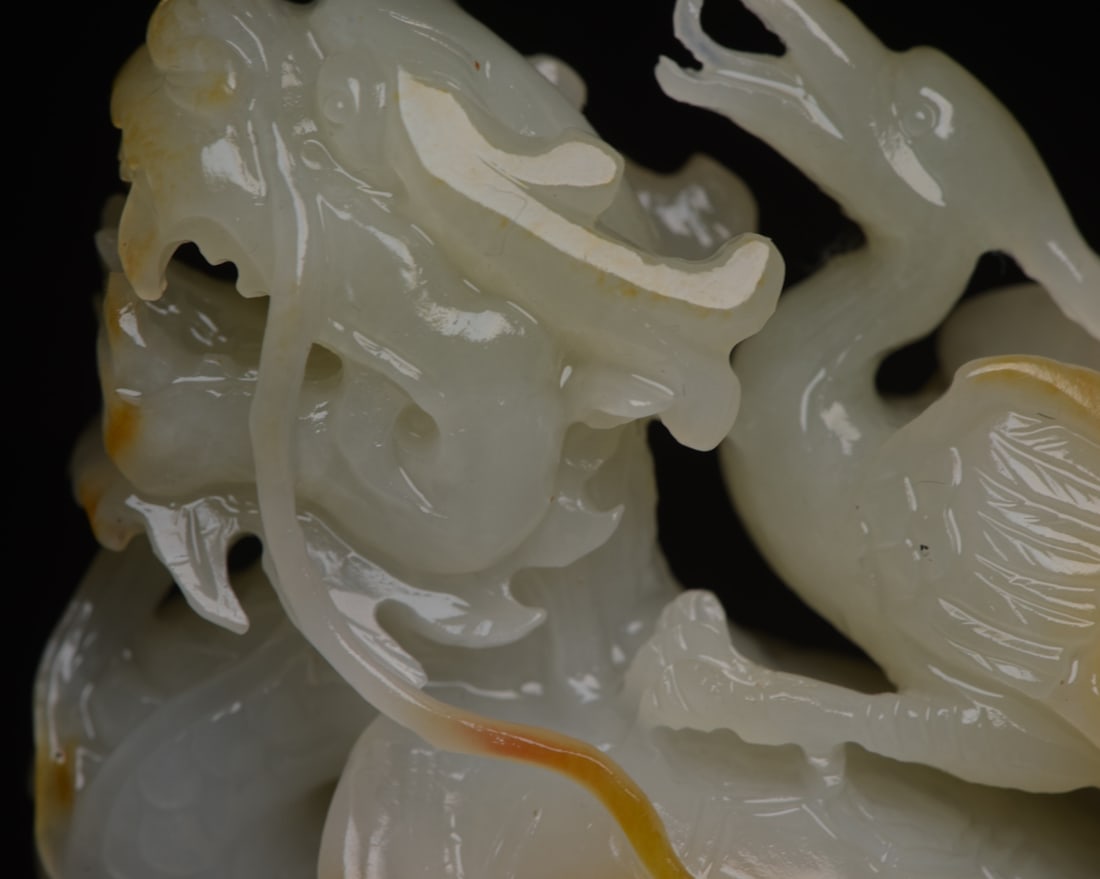 A beautiful Hetian jade dragon turtle - 7