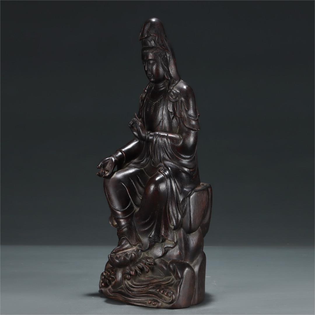 A piece of exquisite court agarwood is free Guanyin: Exquisite court agarwood is free Guanyin Size:L:20.5cm W:18cm H:45.5cm (The Dimensions Of All Batches Are Manually Measured.If You Need More Detailed Information, Please Contact Our Customer Service B
