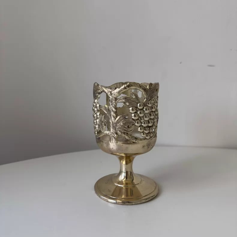 A beautiful silver-plated grape candlestick - 3