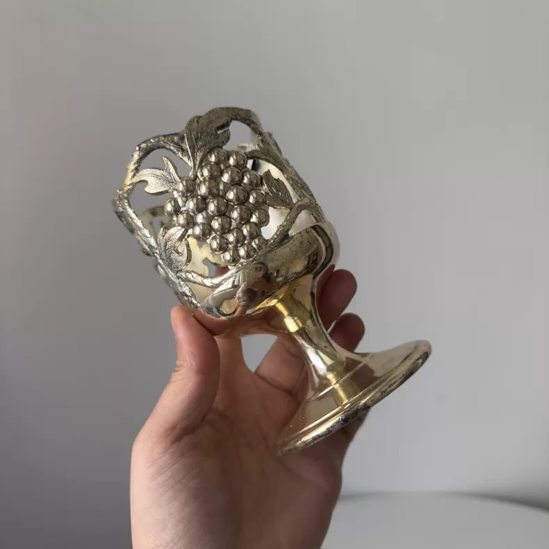 A beautiful silver-plated grape candlestick - 4