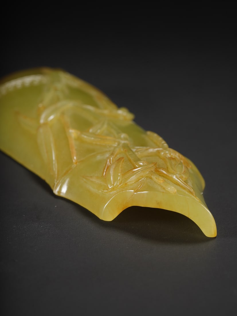 A fine Hetian topaz bamboo pattern armrest - 10