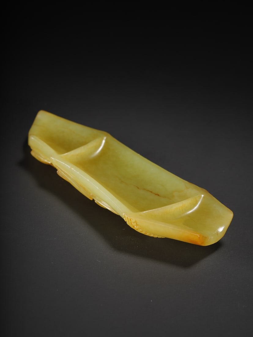 A fine Hetian topaz bamboo pattern armrest - 5