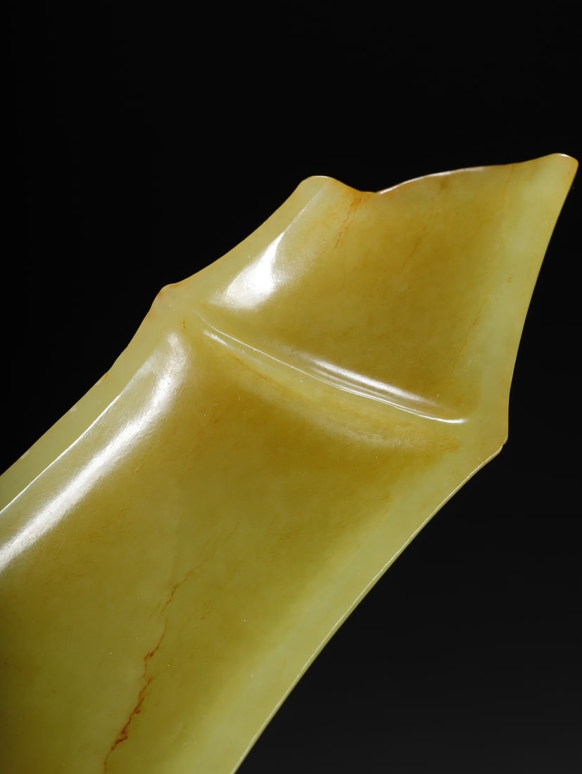 A fine Hetian topaz bamboo pattern armrest - 8