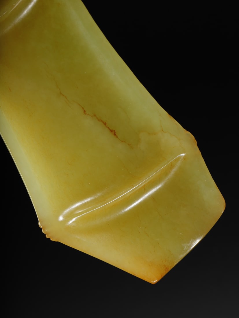 A fine Hetian topaz bamboo pattern armrest - 9