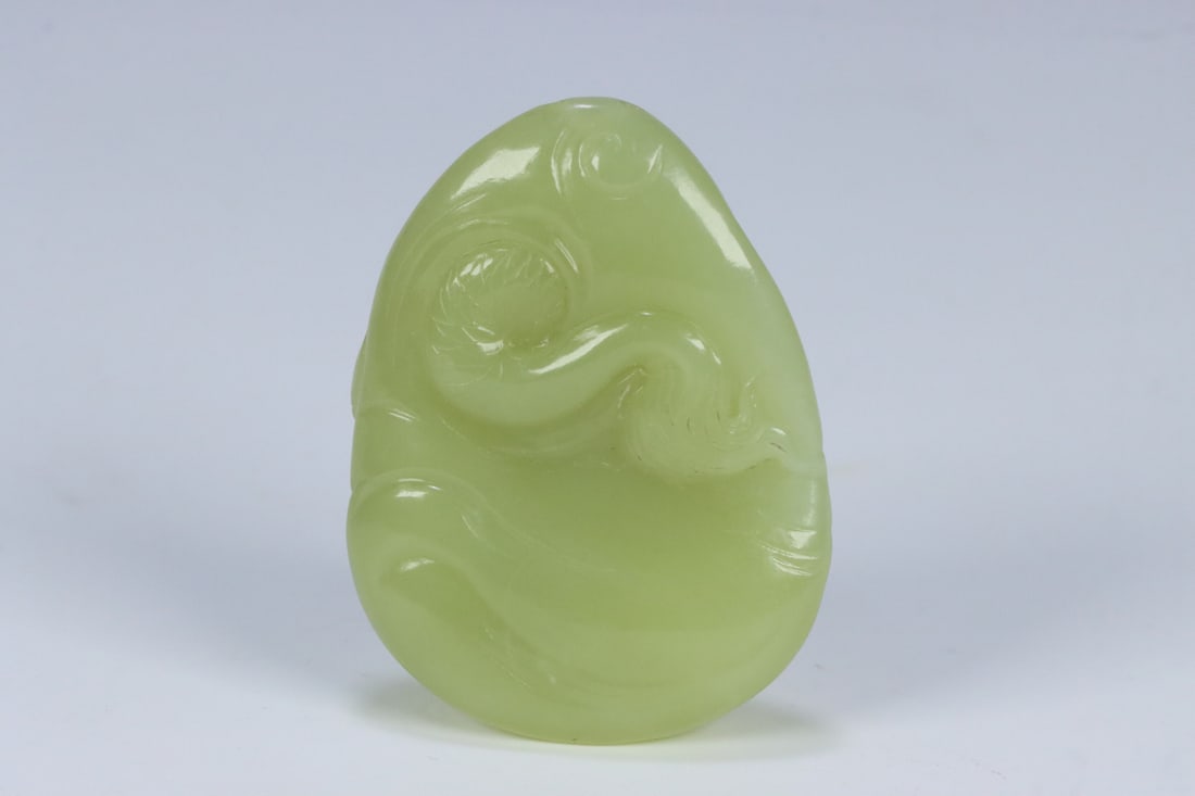 A beautiful Hetian topaz dragon pattern handle - 4