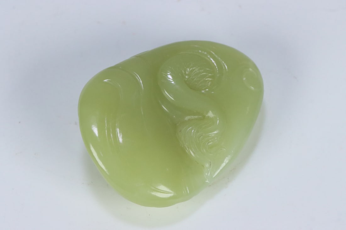 A beautiful Hetian topaz dragon pattern handle - 9