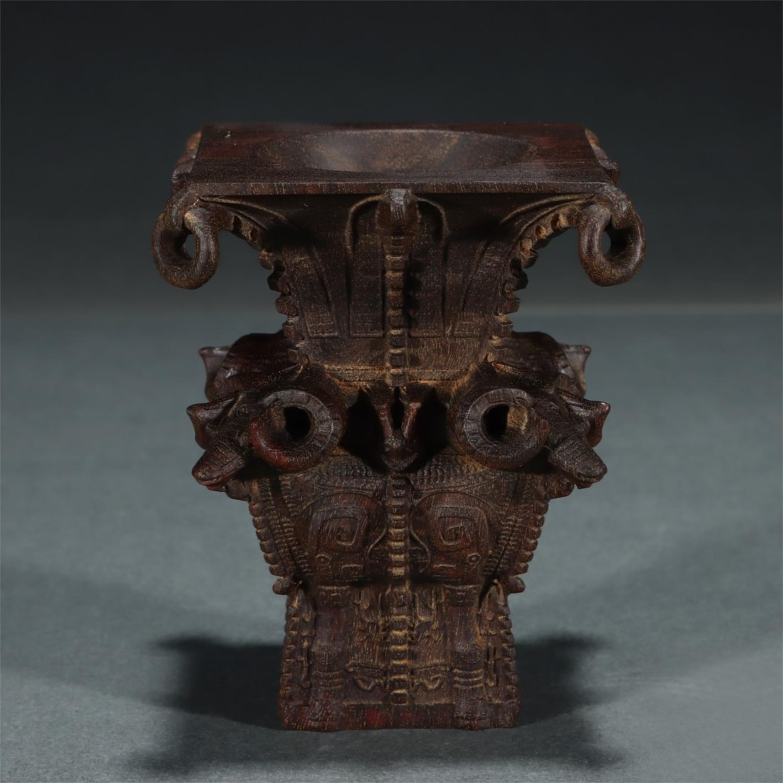 A beautiful agarwood four sheep square ornament (1 of 9)