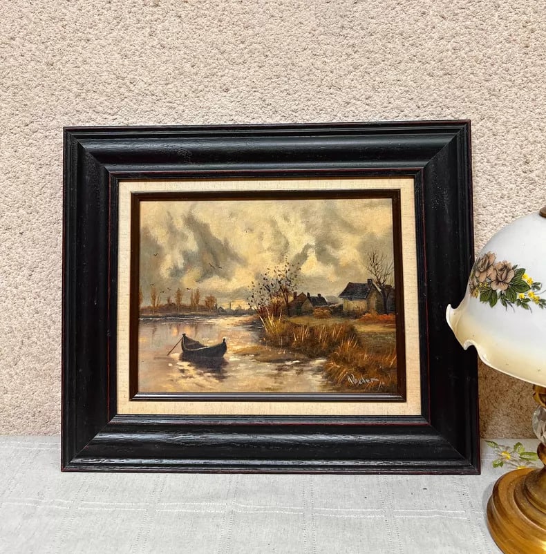 A beautiful old oil painting of pure hand-painted landscape (1 of 5)