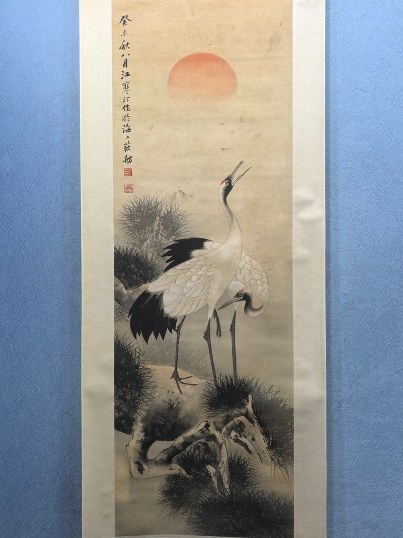A painting of Jiang Hanting's twin cranes (1 of 8)