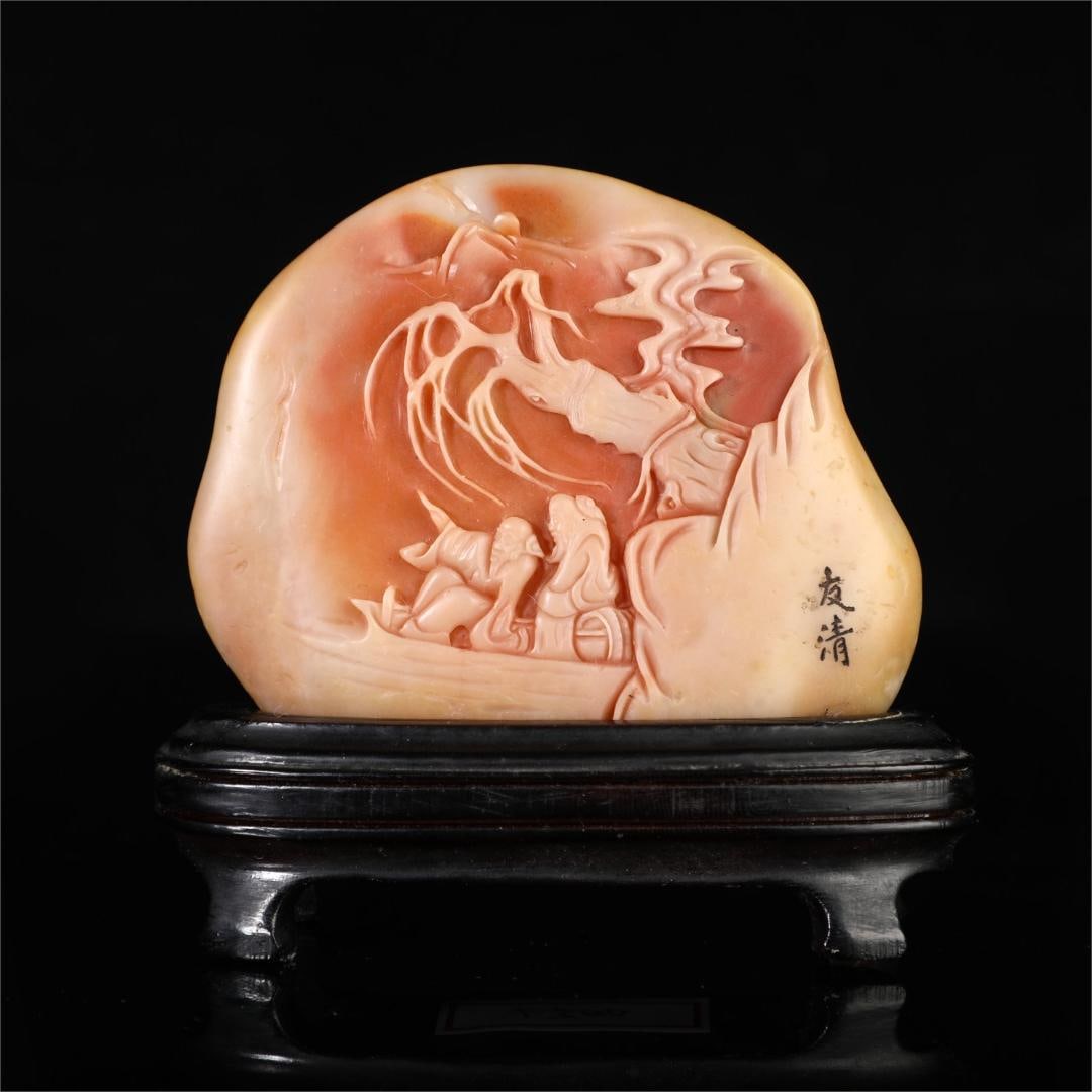 A beautiful Shoushan field yellow object: Exquisite Shoushan Tianhuang objects Size:H:8.5cm W:5cm W:0.204kg (The Dimensions Of All Batches Are Manually Measured.If You Need More Detailed Information, Please Contact Our Customer Service
