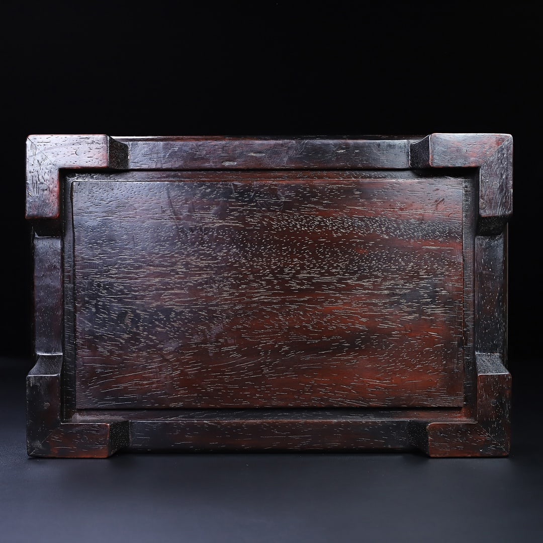A fine mahogany shell-inlaid rectangular tea tray tray - 9